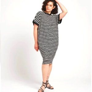 Universal Standard Elizabeth Striped Short Sleeve Tee Cocoon Midi Dress M 18-20
